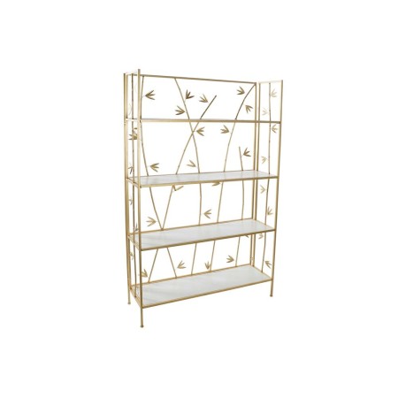 Étagère DKD Home Decor Doré Métal Blanc Bois MDF (100 x 30.5 x 160 cm)