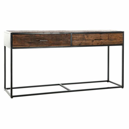 Console DKD Home Decor Noir Métal Bois de manguier Brun foncé (150 x 43 x 77 cm)