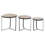 Jeu de 3 tables DKD Home Decor Noir Métal Marron Bois de manguier (60 x 60 x 55 cm) (3 pcs)