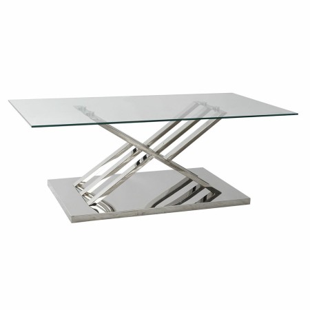 Table d'appoint DKD Home Decor Verre Acier Argent (120 x 60 x 43 cm)