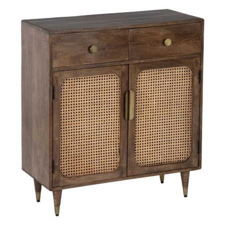 Mueble Auxiliar NATURAL WAY Dorado Natural Hierro Ratán Madera de mango 84 x 38 x 94 cm