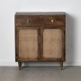 Mueble Auxiliar NATURAL WAY Dorado Natural Hierro Ratán Madera de mango 84 x 38 x 94 cm