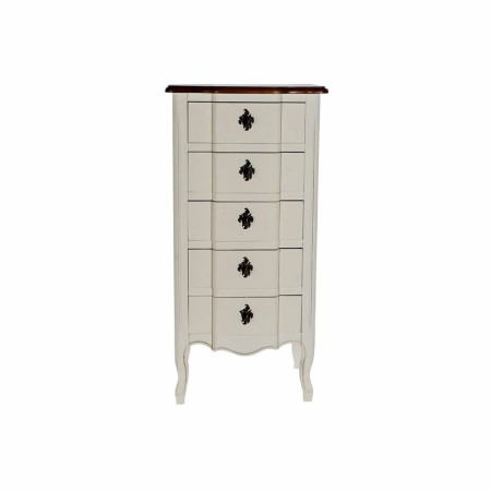 Chiffonnier avec 5 Tiroirs DKD Home Decor  Marron Blanc Brun foncé Bois de paulownia (47 x 35 x 100 cm)