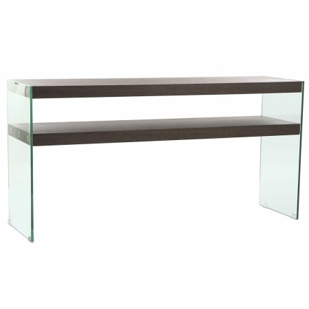 Console DKD Home Decor Verre Marron Transparent MDF noyer Moderne (160 x 45 x 80 cm)