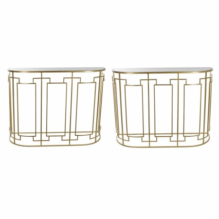Console DKD Home Decor Métal Verre Doré (2 pcs) (107 x 36 x 78.5 cm)