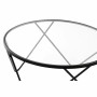 Jeu de 2 tables DKD Home Decor Noir Métal Verre (2 pcs) (80 x 80 x 42 cm)