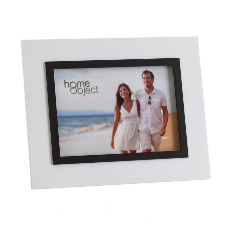 Cadre photo Blanc Noir Verre polystyrène 13 x 18 cm 24,5 X 1,5 X 19,5 CM