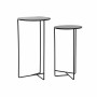 Jeu de 2 tables DKD Home Decor Verre Noir Métal (2 pcs) (38 x 38 x 70 cm)