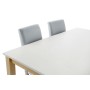 Ensemble Table + 6 Chaises DKD Home Decor Polyester Chêne Laqué (150 x 90 x 74 cm) (44 x 50 x 91 cm)