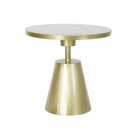 Table d'appoint DKD Home Decor Blanc Marbre Fer Doré (60 x 60 x 58 cm)