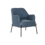 Fauteuil DKD Home Decor S3022633 Noir Bleu Métal Polyester (65 x 73 x 79,5 cm)