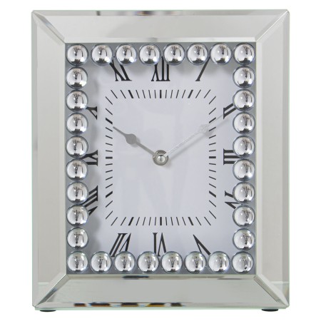 Reloj de Mesa Alexandra House Living Plateado Cristal Brillantes 22 x 26 x 6 cm