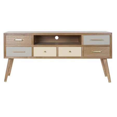 Meubles de télévision DKD Home Decor Gris Crème Métal Mélamine (140 x 40 x 67 cm)