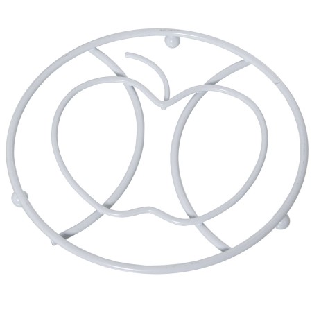 Dessous de plat Alexandra House Living Blanc Métal Pomme 17 x 2 x 17 cm