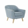 Fauteuil DKD Home Decor 8424001799312 Polyester Bois d'hévéa Bleu ciel (81 x 80 x 80 cm)