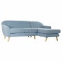 Canapé trois places DKD Home Decor Polyester Bois d'hévéa Bleu ciel (226 x 144 x 84 cm)