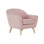 Fauteuil DKD Home Decor 8424001799367 Polyester Bois d'hévéa Rose clair (81 x 80 x 80 cm)