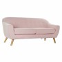 Canapé trois places DKD Home Decor Polyester Bois d'hévéa Rose clair (172 x 80 x 81 cm)