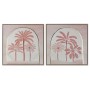 Cuadro Home ESPRIT Beige Coral Palmeras Colonial 60 x 2,5 x 60 cm (2 Unidades)