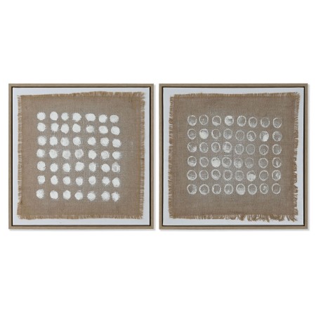 Cuadro Home ESPRIT Blanco Beige Moderno 60 x 3,8 x 60 cm (2 Unidades)
