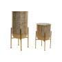Set de Maceteros Home ESPRIT Dorado Metal Moderno 30 x 30 x 62,5 cm (2 Piezas)