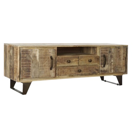 Meubles de télévision DKD Home Decor Noir Métal Bois de manguier (150 x 40 x 52.5 cm)