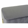 Banquette DKD Home Decor  Gris Doré Métal Polyester Velours (91 x 46,5 x 42 cm)