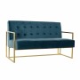 Canapé DKD Home Decor Bleu Polyester Métal Moderne Doré (128 x 70 x 76 cm)