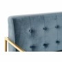 Canapé DKD Home Decor Bleu Polyester Métal Moderne Doré (128 x 70 x 76 cm)