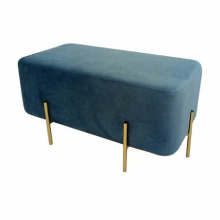 Banquette DKD Home Decor  Bleu Métal Polyester (91 x 46,5 x 42 cm)