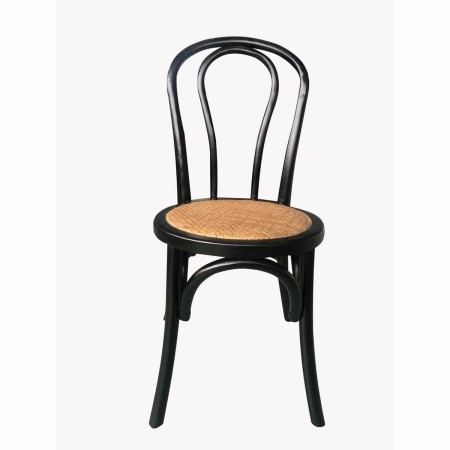 Chaise de Salle à Manger DKD Home Decor Noir Rotin Bois (43 x 44 x 89 cm)