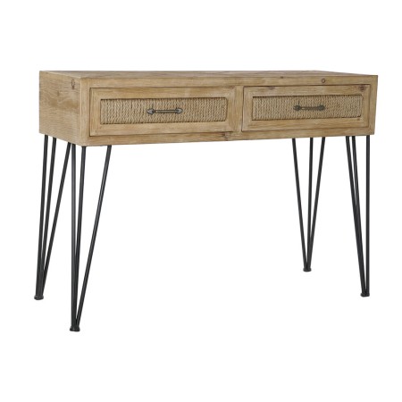 Console DKD Home Decor Noir Bois Marron Corde (112 x 44 x 80.5 cm)