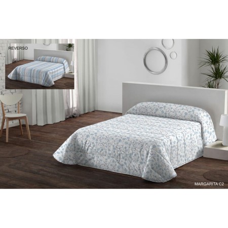 Parure de couette Hosteline MARGARITA Bleu Lit king size 3 Pièces