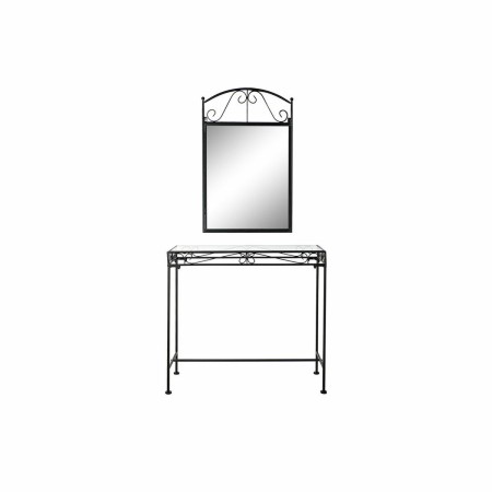 Console DKD Home Decor Noir Forge Miroir (2 pcs) (80 x 30 x 75 cm) (50 x 2 x 80 cm)