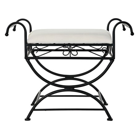 Banquette DKD Home Decor  Noir Polyester Blanc Forge (69 x 41 x 65 cm)