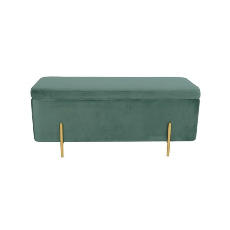 Banquette DKD Home Decor  Doré Métal Polyester Velours Vert (110 x 44 x 44 cm)
