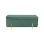 Banquette DKD Home Decor  Doré Métal Polyester Velours Vert (110 x 44 x 44 cm)