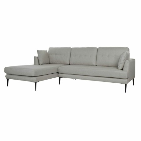 Canapé chaise longue DKD Home Decor Gris Polyester Métal (240 x 160 x 85 cm)