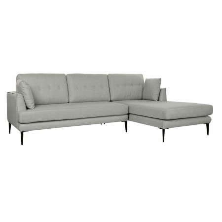 Canapé chaise longue DKD Home Decor Gris Polyester Métal (240 x 160 x 85 cm)