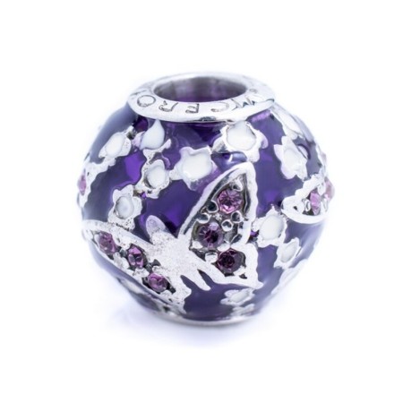 Perle de verre Femme Viceroy VMM0230-37 Violet Argenté (1 cm)
