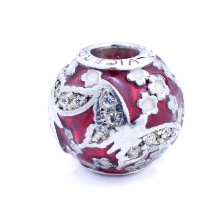 Perle de verre Femme Viceroy VMM0231-39 Rouge Argenté (1 cm)