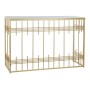 Console DKD Home Decor Noir Métal Verre Doré (120 x 40 x 81 cm)