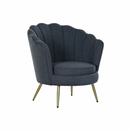 Fauteuil DKD Home Decor Bleu Polyester Métal (80 x 75 x 86 cm)