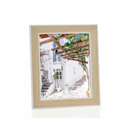 Cadre photo Alexandra House Living Blanc Beige Papier Bois MDF 13 x 18 cm 1 x 24 x 18 cm