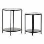Table d'appoint DKD Home Decor Noir Métal Verre (2 pcs) (40 x 40 x 50 cm) (48 x 48 x 60 cm)
