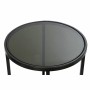 Table d'appoint DKD Home Decor Noir Métal Verre (2 pcs) (40 x 40 x 50 cm) (48 x 48 x 60 cm)