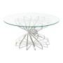 Table de Salle à Manger DKD Home Decor Argenté Verre Fer (81 x 81 x 38 cm)