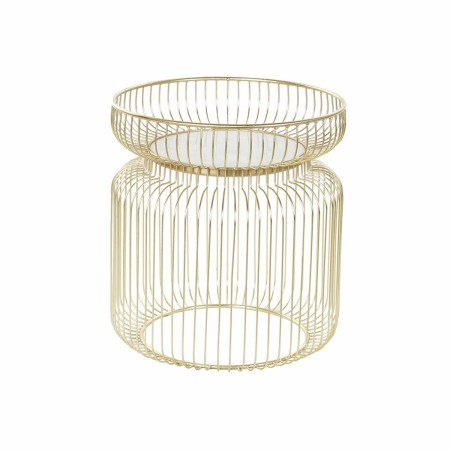 Table d'appoint DKD Home Decor Blanc Marbre Fer Doré (43 x 43 x 47 cm)