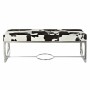 Banquette DKD Home Decor  Noir Acier Cuir Blanc (122 x 41 x 44 cm)