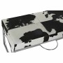 Banquette DKD Home Decor  Noir Acier Cuir Blanc (122 x 41 x 44 cm)